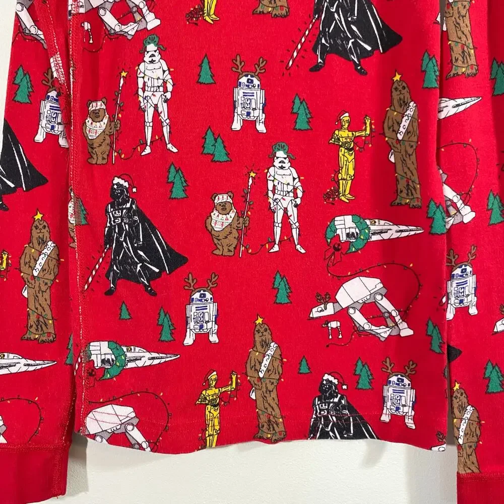 Hanna Andersson Red Star Wars Holiday Christmas Pajamas Top Size 12